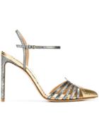 Francesco Russo Snakeskin Effect Metallic Pumps