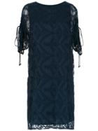 Tufi Duek Embroidered Slik Dress - Blue