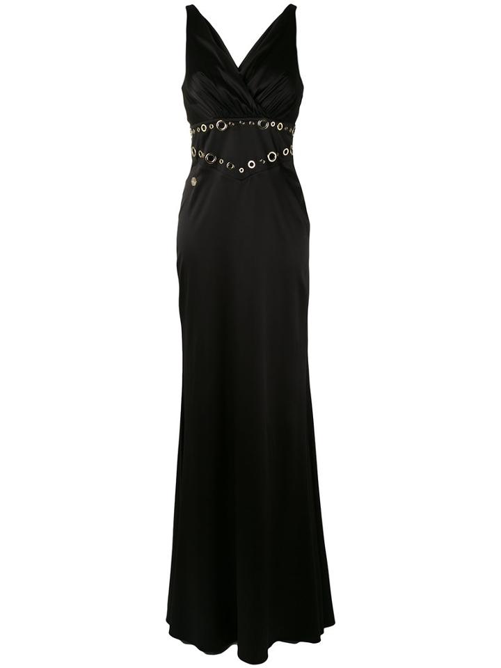 Philipp Plein - Long Dress - Women - Silk/spandex/elastane - M, Black, Silk/spandex/elastane