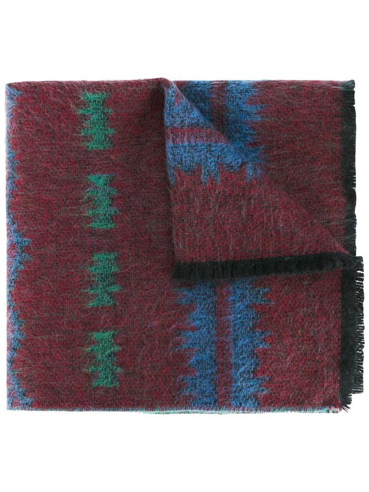 Valentino 'navajo' Jacquard Wool-cashmere Scarf, Men's, Wool/mohair/cashmere/polyamide