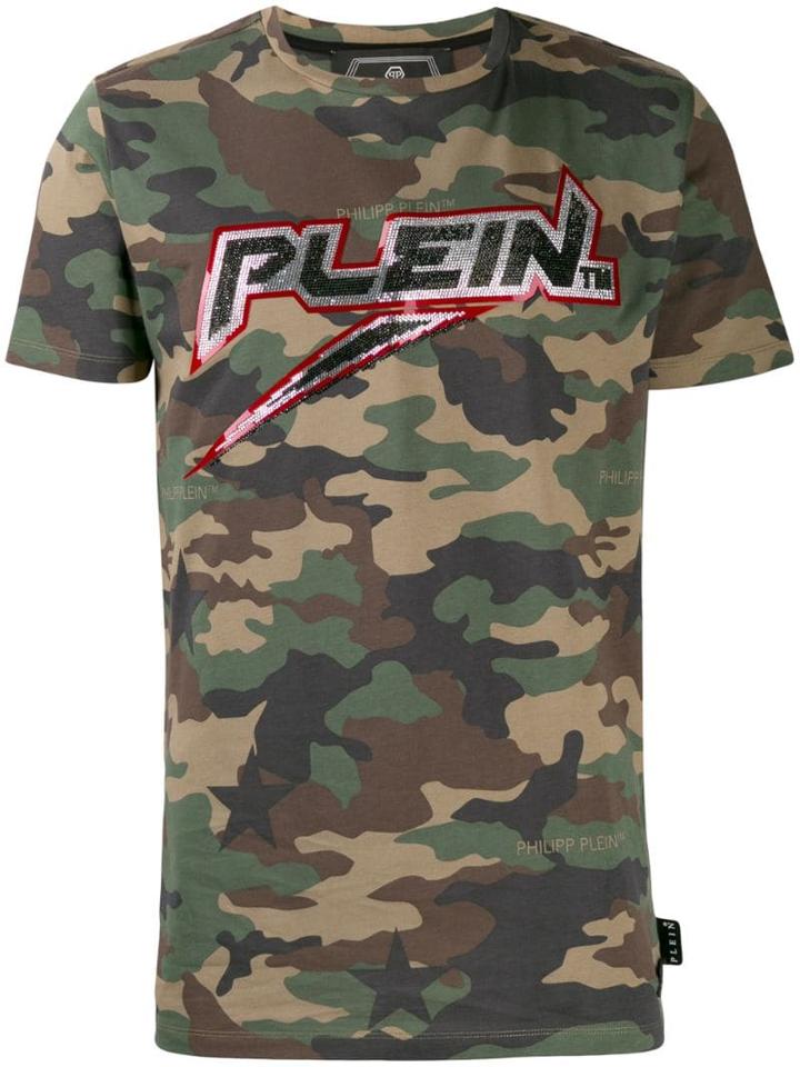 Philipp Plein Camouflage-print T-shirt - Green