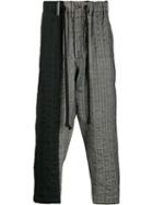 Uma Wang Two Tone Drop-crotch Trousers - Black