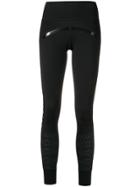 Adidas By Stella Mccartney Perforated Running Leggings - Black
