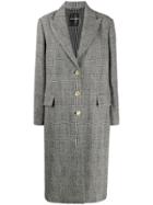 Ermanno Scervino Check Single-breasted Coat - Black