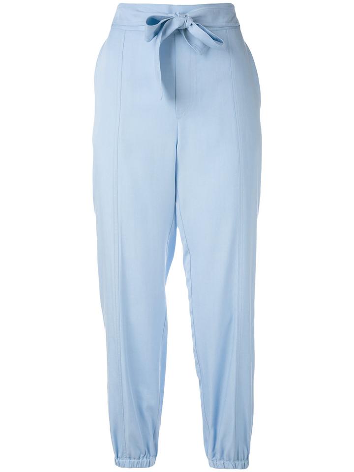 Blumarine Elasticated Cuffs Trousers, Women's, Size: 40, Blue, Lyocell/acetate/viscose
