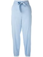 Blumarine Elasticated Cuffs Trousers, Women's, Size: 40, Blue, Lyocell/acetate/viscose