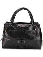Twin-set Zipped Varnished Tote - Black