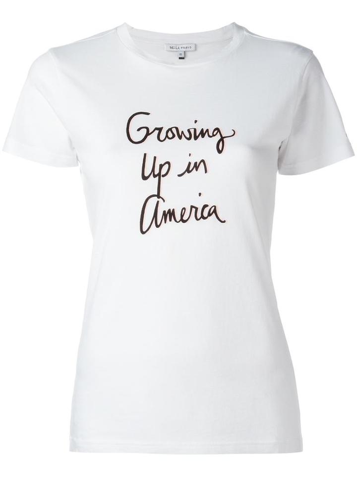 Bella Freud Growing Up In America T-shirt, Women's, Size: Xs, White, Cotton