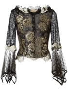 Martha Medeiros Lace Blouse, Women's, Size: 46, Black, Lurex/polyamide/viscose