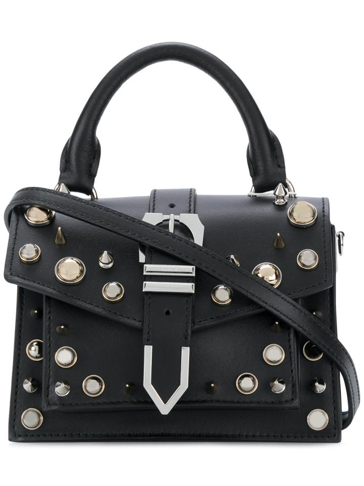 Versus Studded Mini Buckle Iconic Top Handle Bag - Black