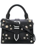 Versus Studded Mini Buckle Iconic Top Handle Bag - Black