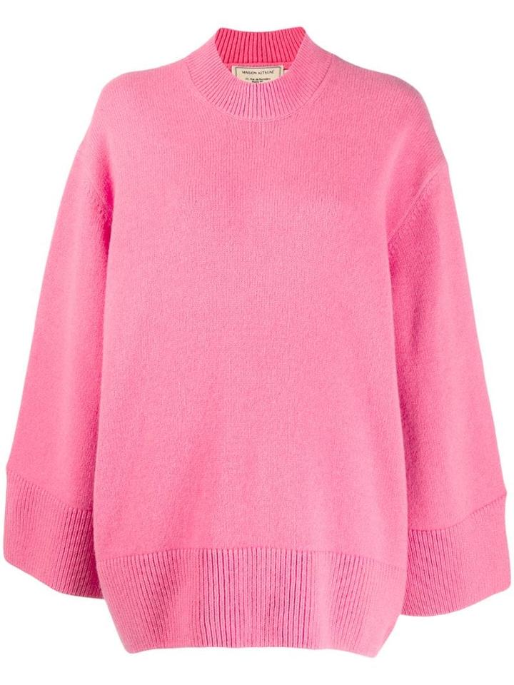 Maison Kitsuné Oversized Zipped-sides Jumper - Pink