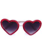 Linda Farrow Heart Frame Sunglasses, Women's, Red, Acetate