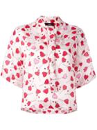 Diesel Heart Print Blouse, Women's, Size: Medium, Pink/purple, Viscose