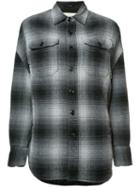 R13 Dropped Shoulder Plaid Shirt, Women's, Size: Xs, Grey, Viscose/silk/cotton
