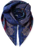 Emanuel Ungaro Vintage Floral Baroque Print Scarf, Women's, Blue