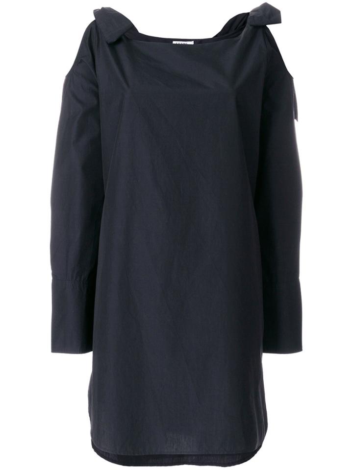 Frame Denim Bow Cutout Shoulder Shift Dress - Black