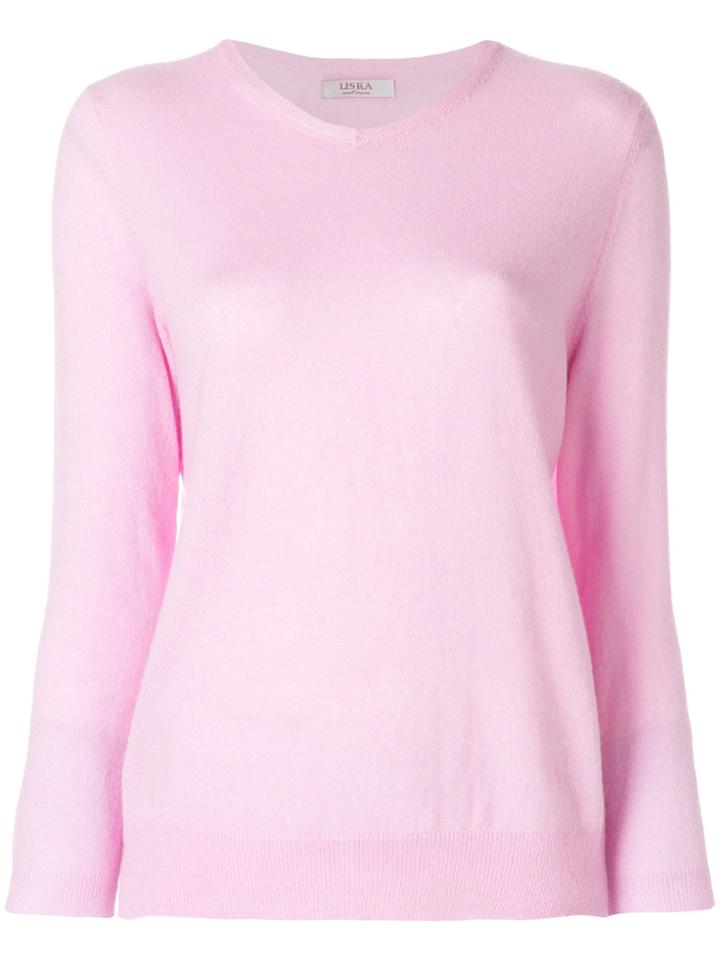 Liska Classic Knit Jumper - Pink & Purple