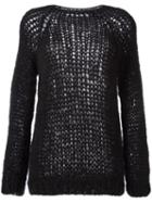 Maiami Ribbed Trim Jumper, Women's, Size: Large, Black, Mohair/merino/polyamide