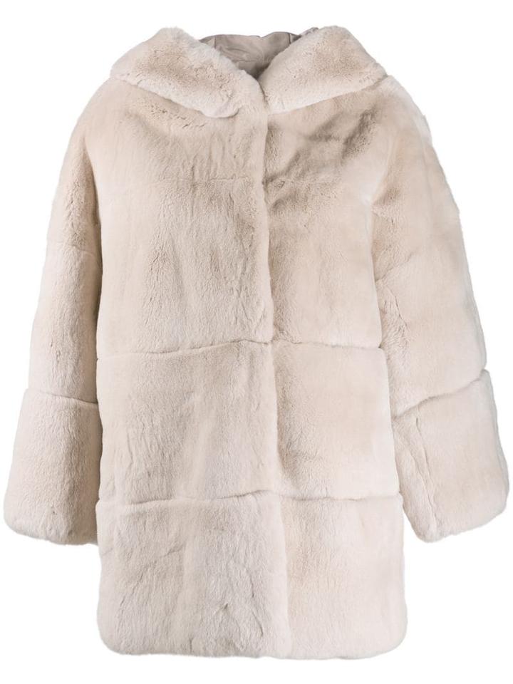 S.w.o.r.d 6.6.44 Hooded Shearling Coat - Pink