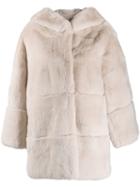 S.w.o.r.d 6.6.44 Hooded Shearling Coat - Pink