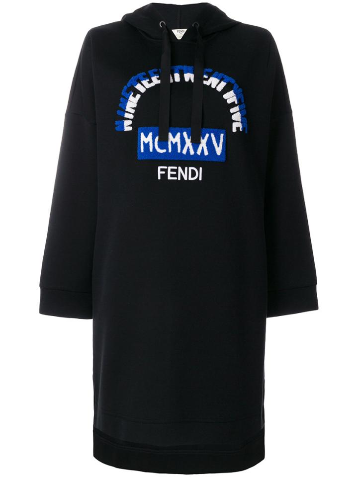 Fendi 1925 Hoodie Dress - Black