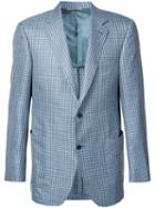 Canali - Woven Check Blazer - Men - Wool/silk/linen/flax - 50, Blue, Wool/silk/linen/flax