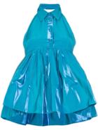 Rosie Assoulin Sleeveless Peplum Silk Cotton Blend Top - Blue