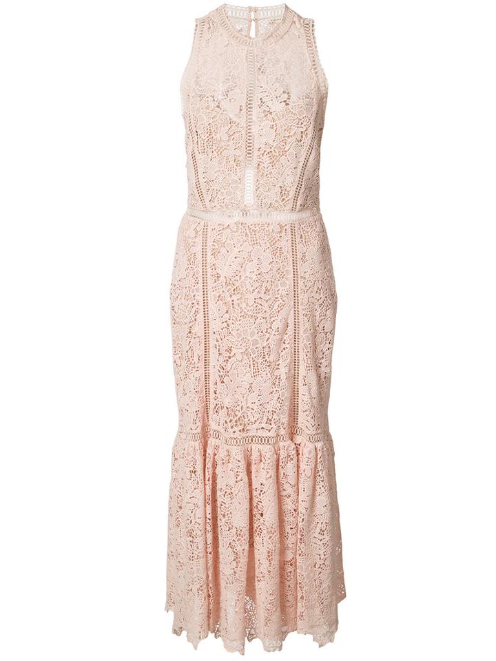 Rebecca Taylor Sleeveless Lace Dress, Women's, Size: 6, Pink/purple, Cotton/polyester/spandex/elastane