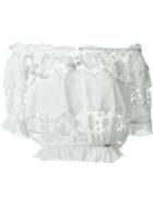 Just Cavalli Embroidered Sheer Panel Top