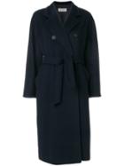 Max Mara - Double-breasted Coat - Women - Cupro/glass Fiber/viscose/virgin Wool - 40, Blue, Cupro/glass Fiber/viscose/virgin Wool