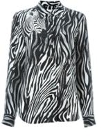 Equipment Zebra Print Shirt, Women's, Size: S, Black, Silk