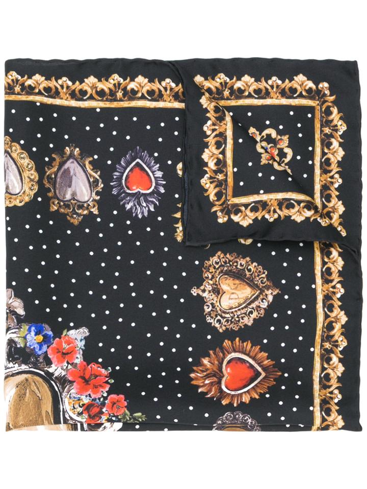 Dolce & Gabbana Gemstone Print Scarf - Black
