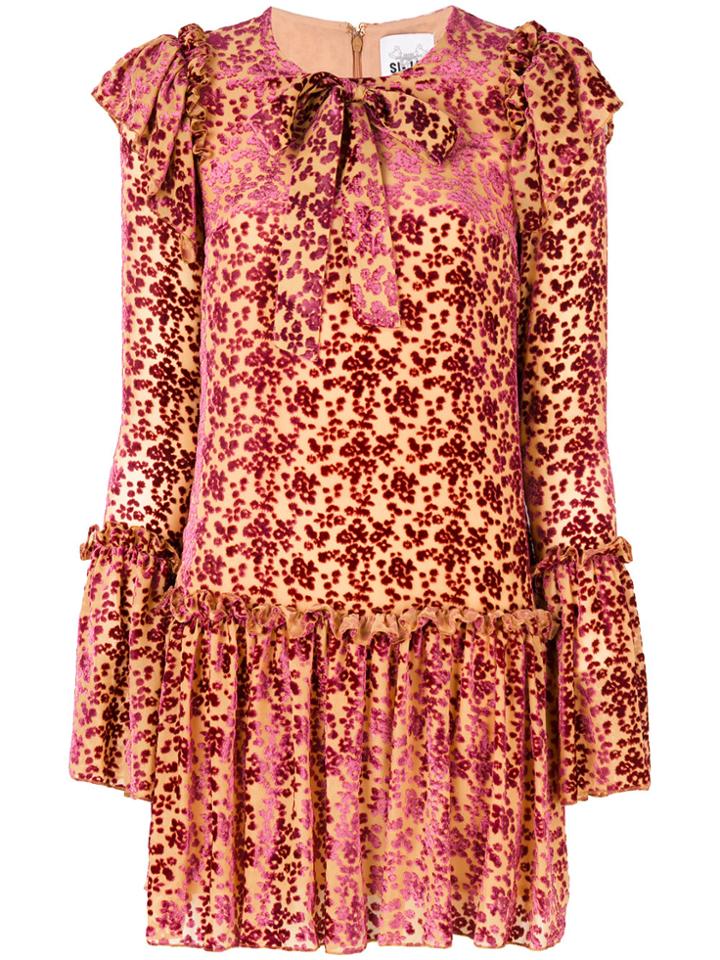 Si Jay Floral Print Dress - Nude & Neutrals