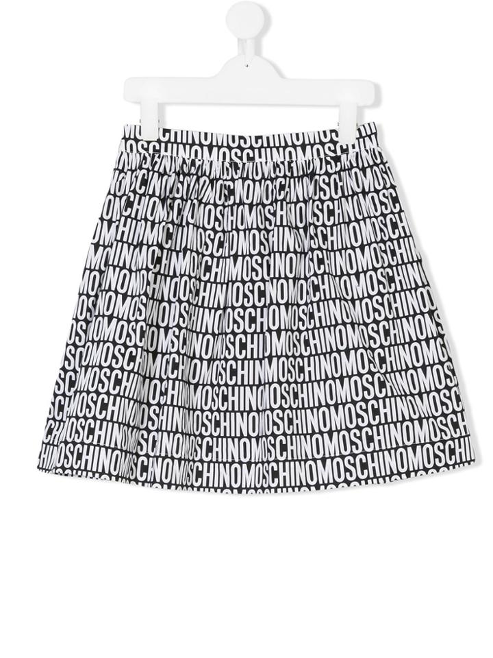 Moschino Kids Logo Print Skirt - Black