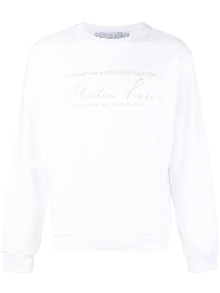 Martine Rose Embroidered Logo Sweatshirt - White