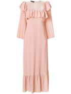 Rochas Ruffle Embellished Maxi Dress - Nude & Neutrals