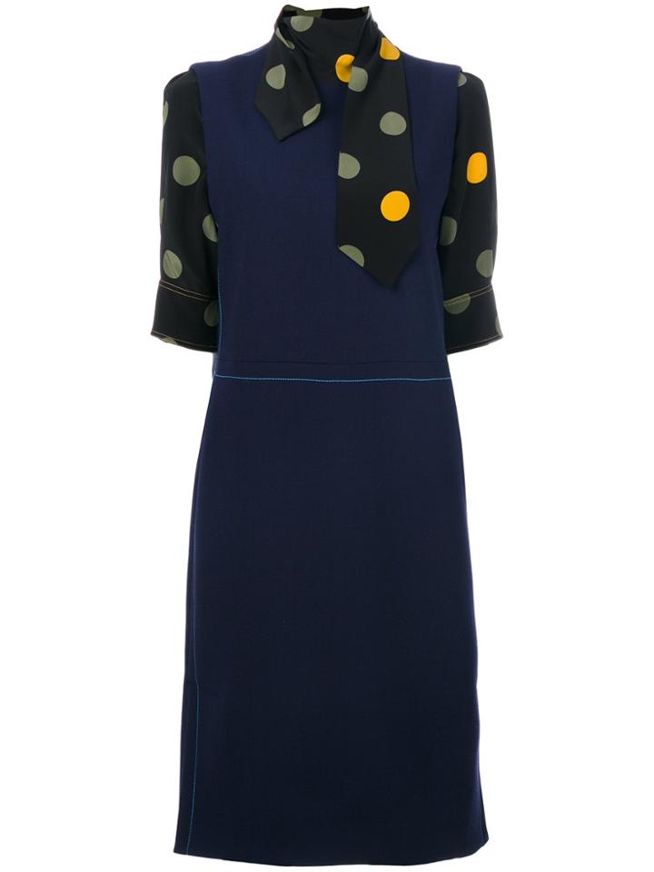 Marni Layered Polka Dot Dress - Blue
