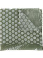 Al Duca D'aosta 1902 Paisley Polka Dot Print Pocket Square, Men's, Green, Cotton/linen/flax