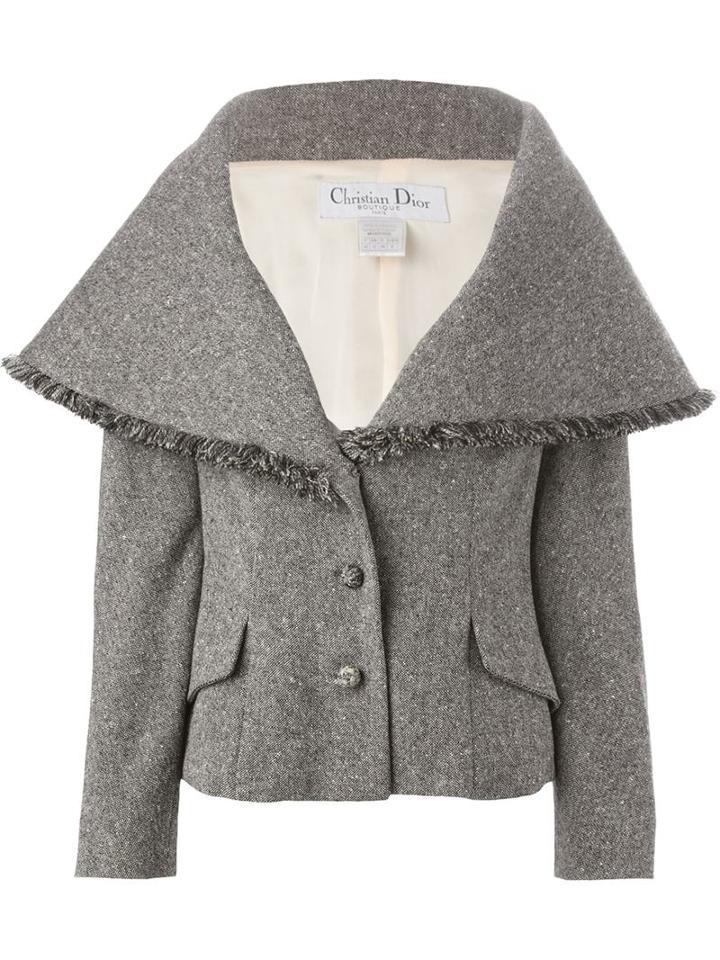 Christian Dior Vintage Large Collar Tweed Jacket