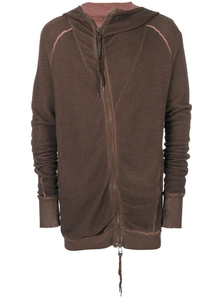 Army Of Me Asymmetric Zip-up Sweatshirt - Brown
