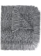 Alexander Mcqueen Leopard Skull Knit Scarf, Women's, Grey, Silk/wool