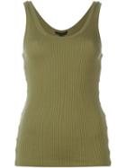 Alexander Wang Scoop Neck Tank Top, Women's, Size: Medium, Green, Cotton