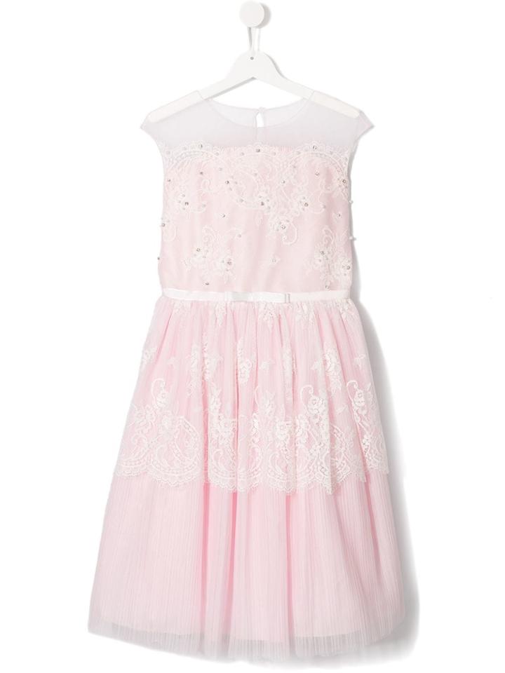 Lesy Teen Floral Lace Tulle Dress - Pink