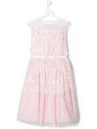Lesy Teen Floral Lace Tulle Dress - Pink