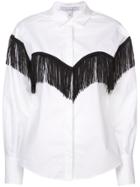 Derek Lam 10 Crosby Long Sleeve Button-down Shirt With Fringe - White
