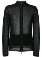 Emporio Armani Zip Up Cardigan, Men's, Size: 46, Black, Cotton/polyamide