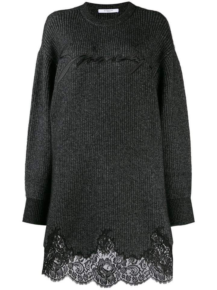 Givenchy Lace Scalloped Jumper Dress - Black