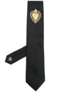 Dolce & Gabbana Jacquard Heart Tie - Black