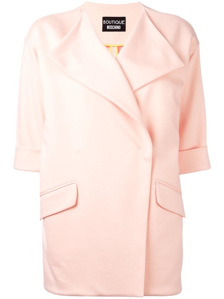 Boutique Moschino Flap Pocket Blazer, Women's, Size: 42, Pink/purple, Rayon/spandex/elastane